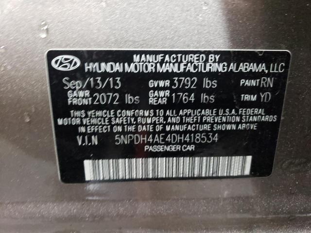 Photo 12 VIN: 5NPDH4AE4DH418534 - HYUNDAI ELANTRA 