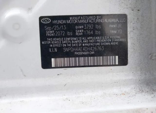 Photo 8 VIN: 5NPDH4AE4DH426763 - HYUNDAI ELANTRA 