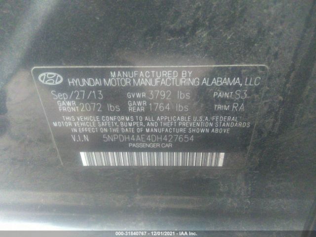 Photo 8 VIN: 5NPDH4AE4DH427654 - HYUNDAI ELANTRA 