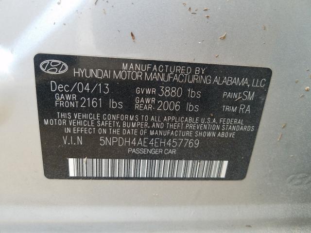 Photo 9 VIN: 5NPDH4AE4EH457769 - HYUNDAI ELANTRA SE 