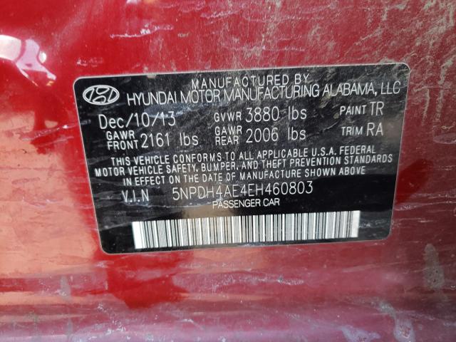 Photo 9 VIN: 5NPDH4AE4EH460803 - HYUNDAI ELANTRA SE 