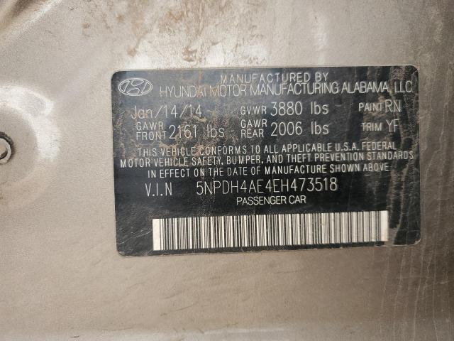 Photo 11 VIN: 5NPDH4AE4EH473518 - HYUNDAI ELANTRA SE 