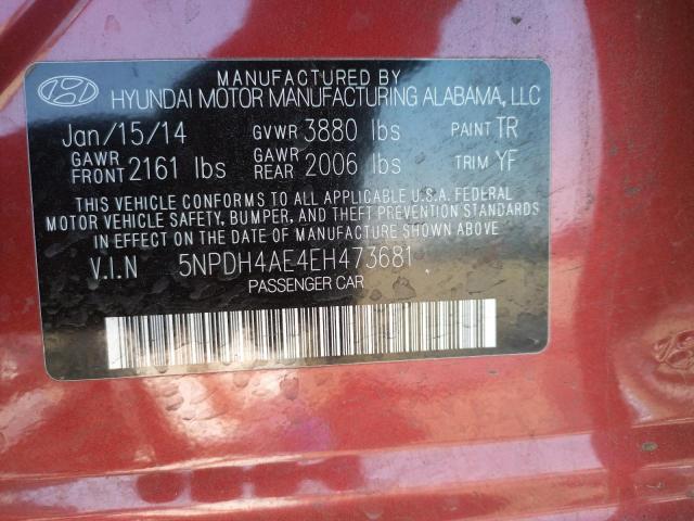 Photo 9 VIN: 5NPDH4AE4EH473681 - HYUNDAI ELANTRA 