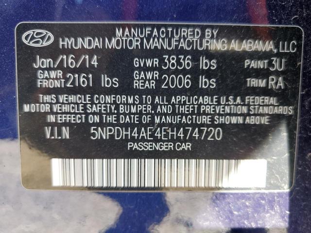 Photo 11 VIN: 5NPDH4AE4EH474720 - HYUNDAI ELANTRA SE 