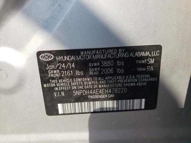 Photo 9 VIN: 5NPDH4AE4EH478220 - HYUNDAI ELANTRA SE 