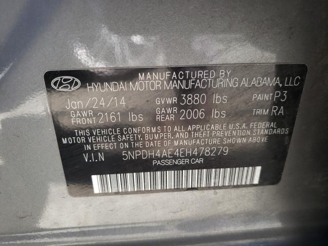 Photo 9 VIN: 5NPDH4AE4EH478279 - HYUNDAI ELANTRA SE 