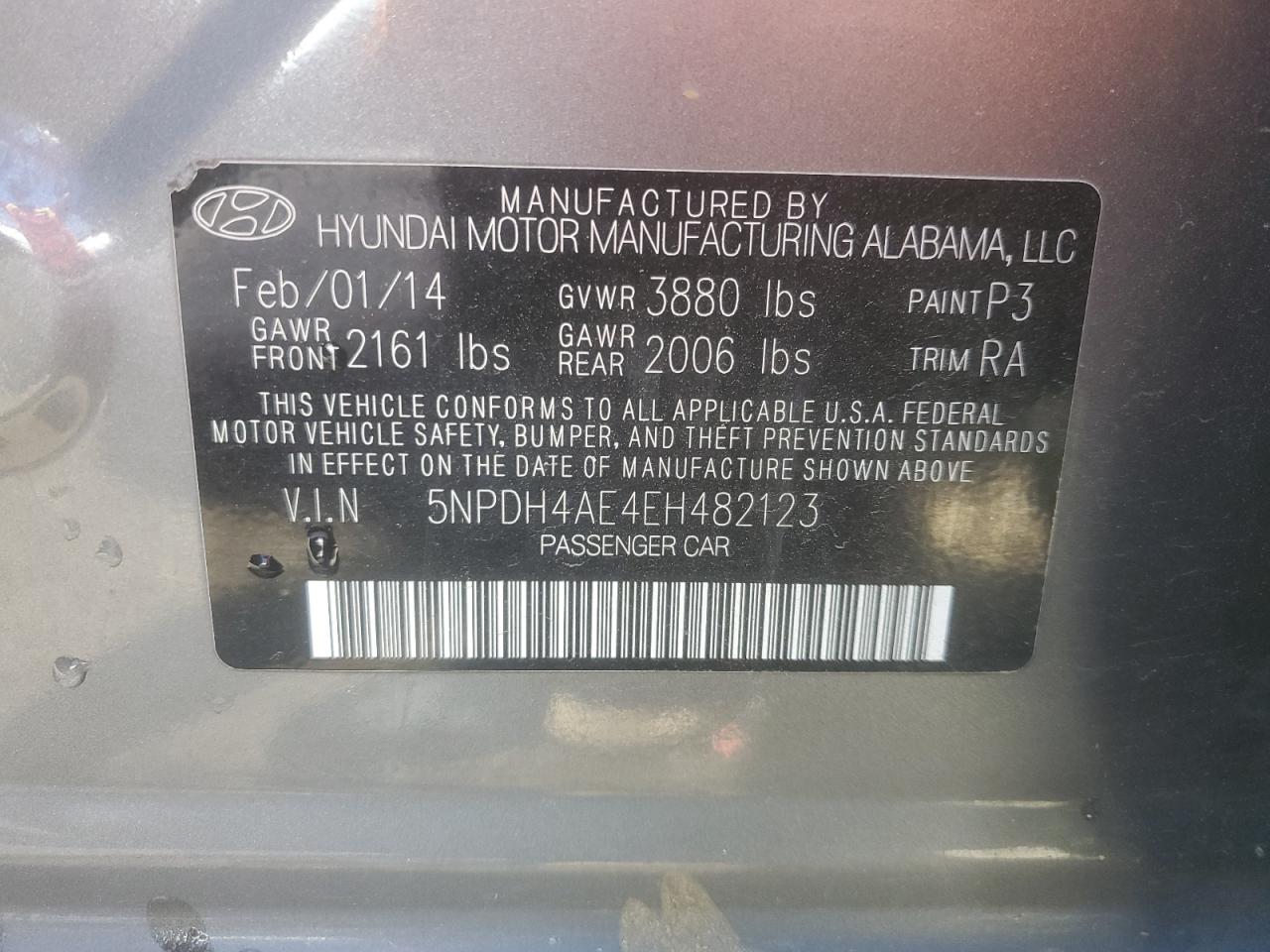 Photo 11 VIN: 5NPDH4AE4EH482123 - HYUNDAI ELANTRA 