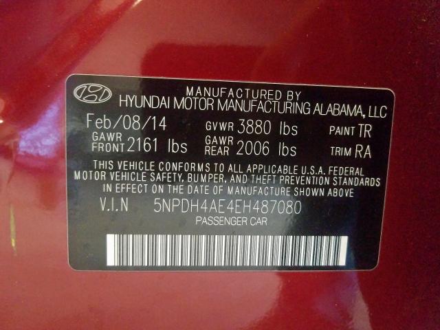 Photo 9 VIN: 5NPDH4AE4EH487080 - HYUNDAI ELANTRA SE 