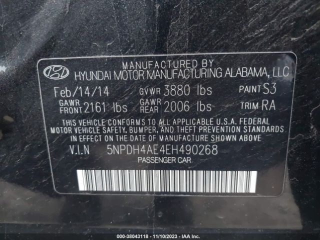 Photo 8 VIN: 5NPDH4AE4EH490268 - HYUNDAI ELANTRA 