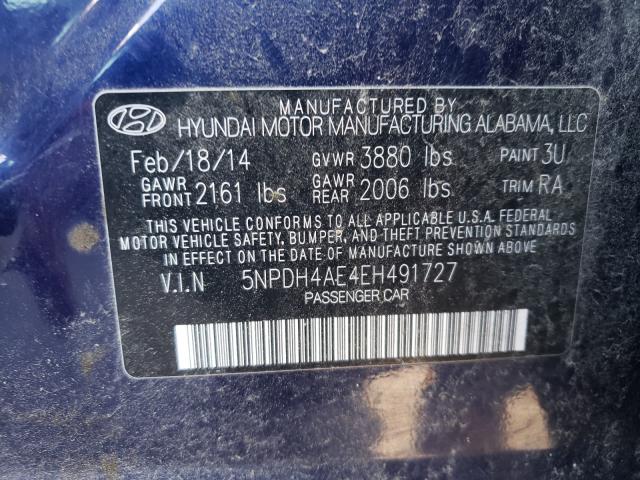 Photo 9 VIN: 5NPDH4AE4EH491727 - HYUNDAI ELANTRA SE 