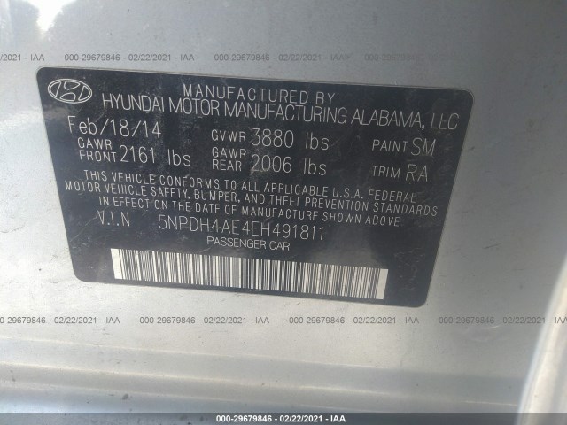 Photo 8 VIN: 5NPDH4AE4EH491811 - HYUNDAI ELANTRA 