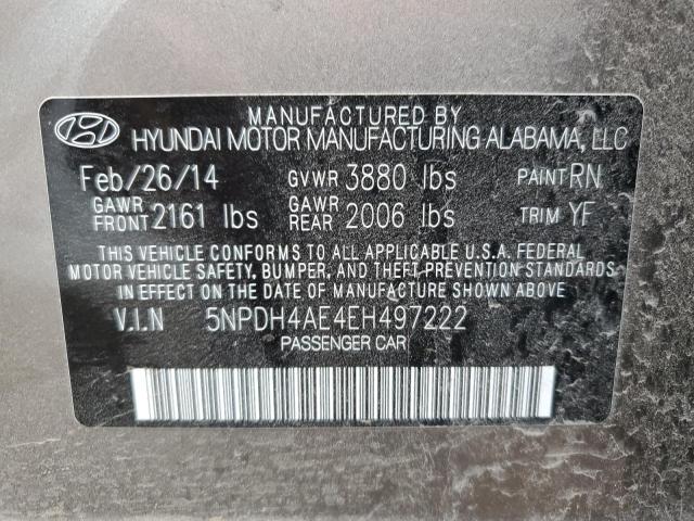 Photo 9 VIN: 5NPDH4AE4EH497222 - HYUNDAI ELANTRA SE 