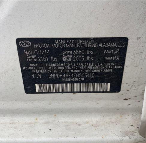 Photo 9 VIN: 5NPDH4AE4EH503410 - HYUNDAI ELANTRA SE 