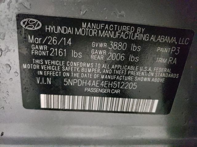 Photo 9 VIN: 5NPDH4AE4EH512205 - HYUNDAI ELANTRA SE 