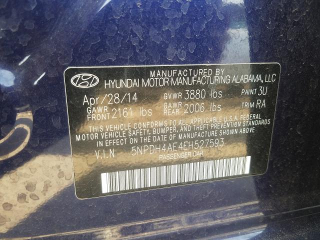 Photo 9 VIN: 5NPDH4AE4EH527593 - HYUNDAI ELANTRA SE 