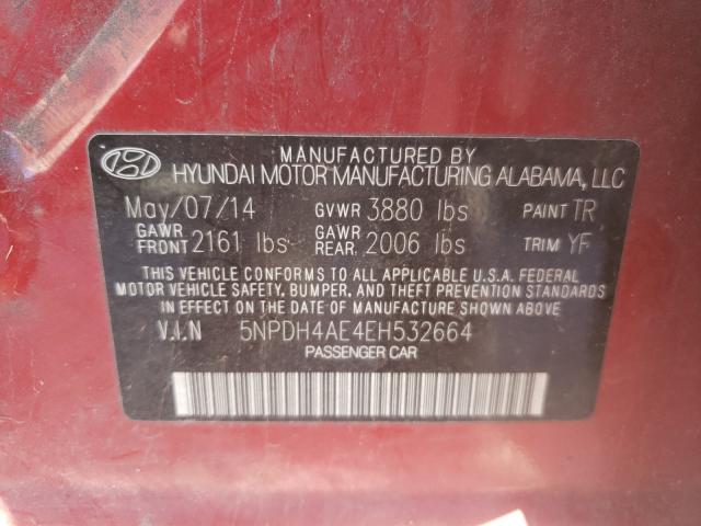 Photo 9 VIN: 5NPDH4AE4EH532664 - HYUNDAI ELANTRA SE 