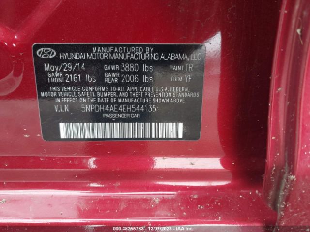 Photo 8 VIN: 5NPDH4AE4EH544135 - HYUNDAI ELANTRA 