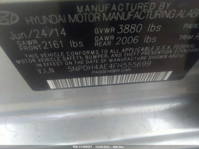 Photo 8 VIN: 5NPDH4AE4FH555699 - HYUNDAI ELANTRA 