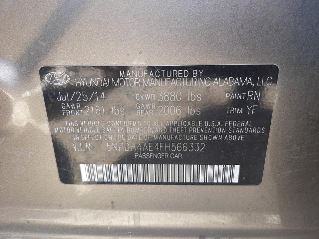 Photo 9 VIN: 5NPDH4AE4FH566332 - HYUNDAI ELANTRA SE 