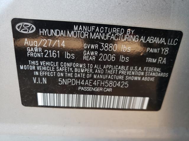 Photo 9 VIN: 5NPDH4AE4FH580425 - HYUNDAI ELANTRA SE 