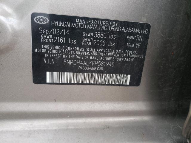 Photo 9 VIN: 5NPDH4AE4FH581946 - HYUNDAI ELANTRA SE 