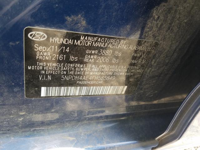 Photo 9 VIN: 5NPDH4AE4FH585849 - HYUNDAI ELANTRA SE 