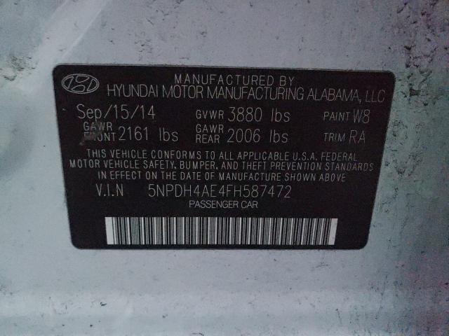 Photo 12 VIN: 5NPDH4AE4FH587472 - HYUNDAI ELANTRA SE 