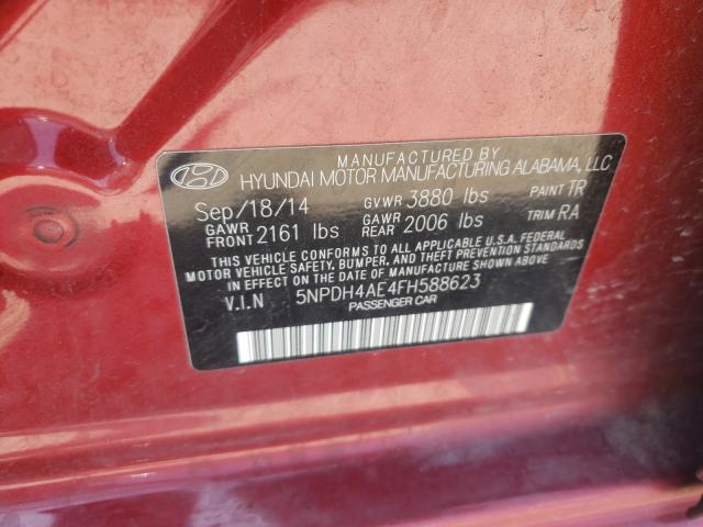 Photo 9 VIN: 5NPDH4AE4FH588623 - HYUNDAI ELANTRA SE 