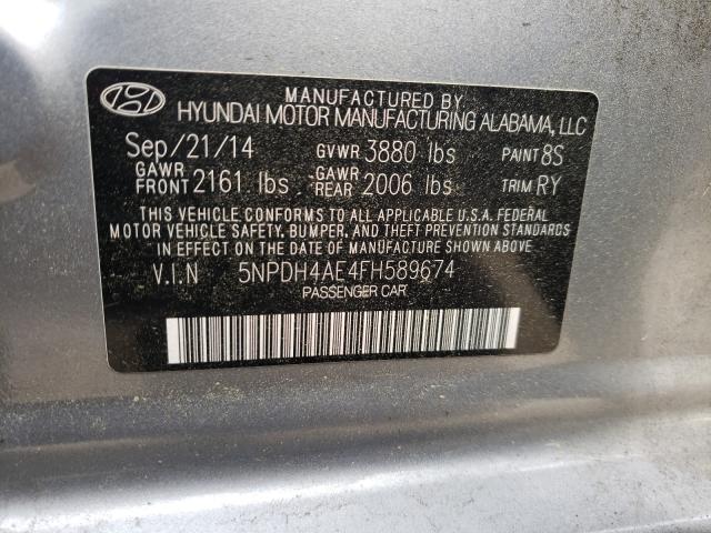 Photo 9 VIN: 5NPDH4AE4FH589674 - HYUNDAI ELANTRA SE 