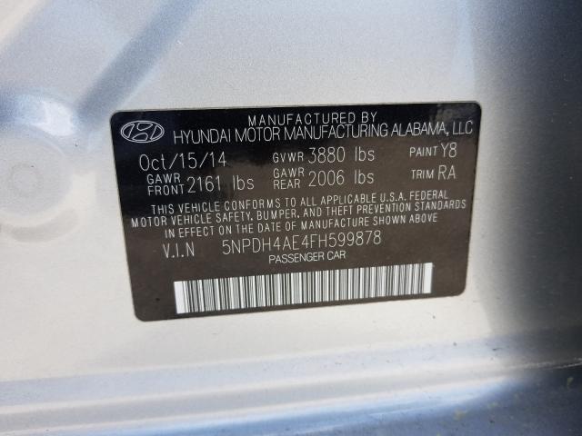 Photo 9 VIN: 5NPDH4AE4FH599878 - HYUNDAI ELANTRA SE 