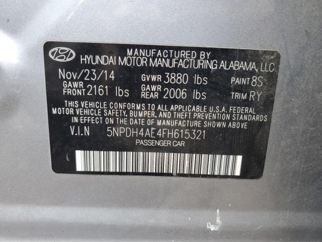 Photo 12 VIN: 5NPDH4AE4FH615321 - HYUNDAI ELANTRA 