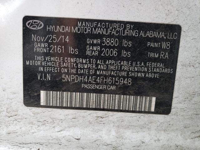 Photo 9 VIN: 5NPDH4AE4FH615948 - HYUNDAI ELANTRA 