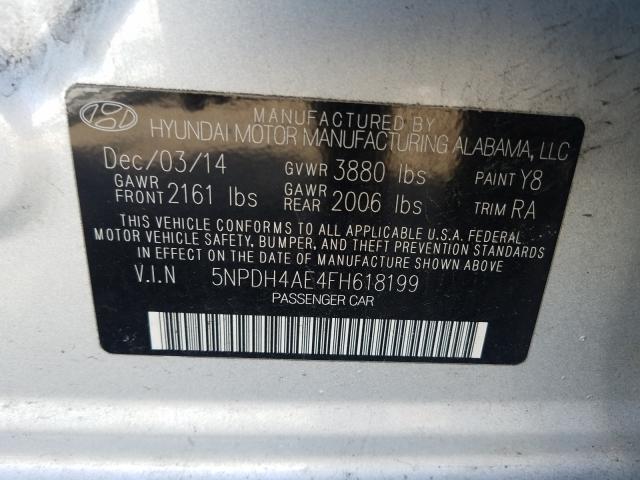 Photo 9 VIN: 5NPDH4AE4FH618199 - HYUNDAI ELANTRA SE 