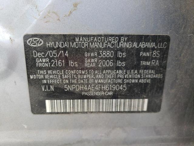 Photo 9 VIN: 5NPDH4AE4FH619045 - HYUNDAI ELANTRA SE 