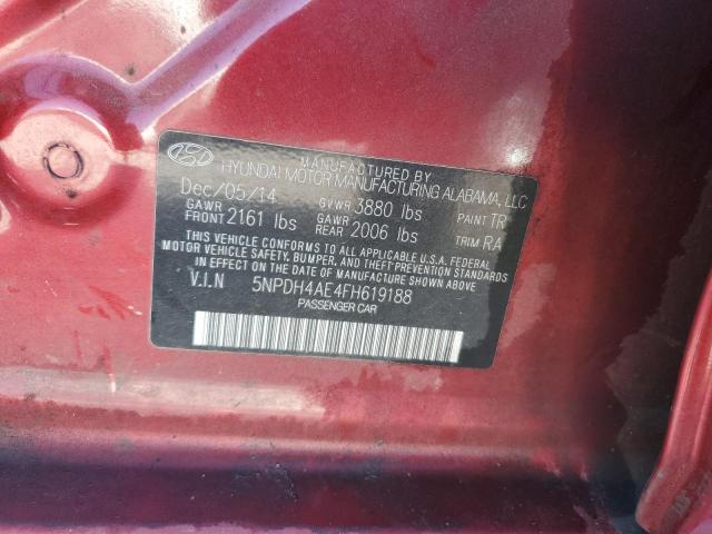 Photo 11 VIN: 5NPDH4AE4FH619188 - HYUNDAI ELANTRA SE 