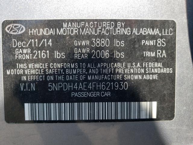 Photo 9 VIN: 5NPDH4AE4FH621930 - HYUNDAI ELANTRA SE 