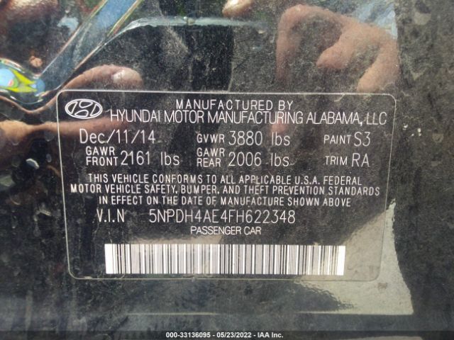 Photo 8 VIN: 5NPDH4AE4FH622348 - HYUNDAI ELANTRA 