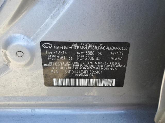 Photo 11 VIN: 5NPDH4AE4FH622401 - HYUNDAI ELANTRA SE 