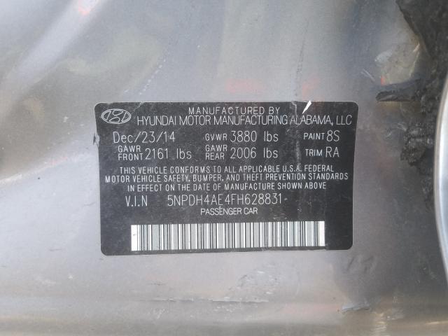 Photo 9 VIN: 5NPDH4AE4FH628831 - HYUNDAI ELANTRA SE 