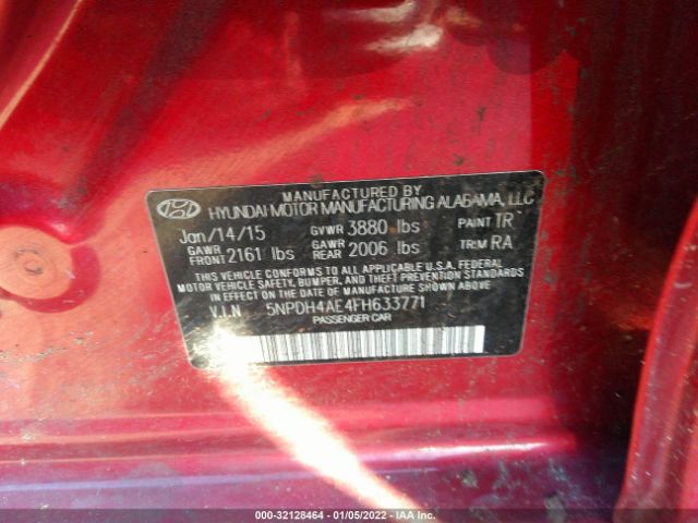 Photo 8 VIN: 5NPDH4AE4FH633771 - HYUNDAI ELANTRA 