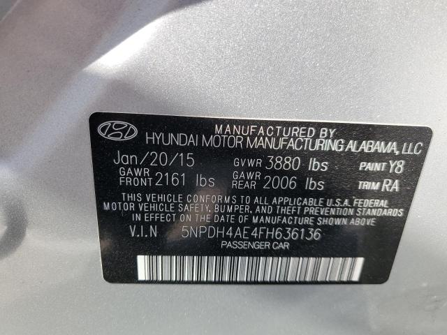 Photo 9 VIN: 5NPDH4AE4FH636136 - HYUNDAI ELANTRA SE 