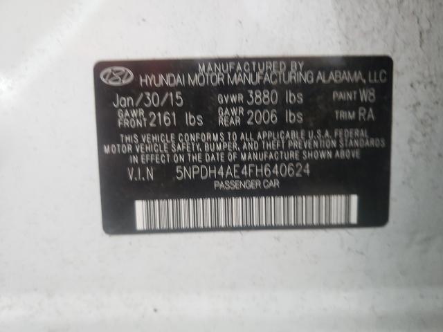 Photo 9 VIN: 5NPDH4AE4FH640624 - HYUNDAI ELANTRA SE 