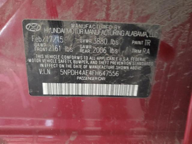 Photo 12 VIN: 5NPDH4AE4FH647556 - HYUNDAI ELANTRA 