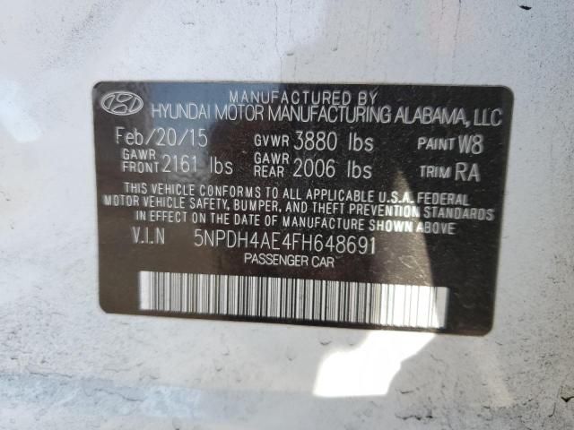 Photo 9 VIN: 5NPDH4AE4FH648691 - HYUNDAI ELANTRA SE 