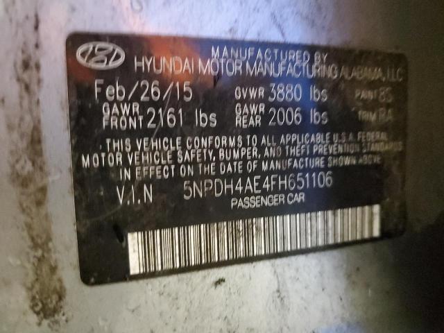 Photo 11 VIN: 5NPDH4AE4FH651106 - HYUNDAI ELANTRA 