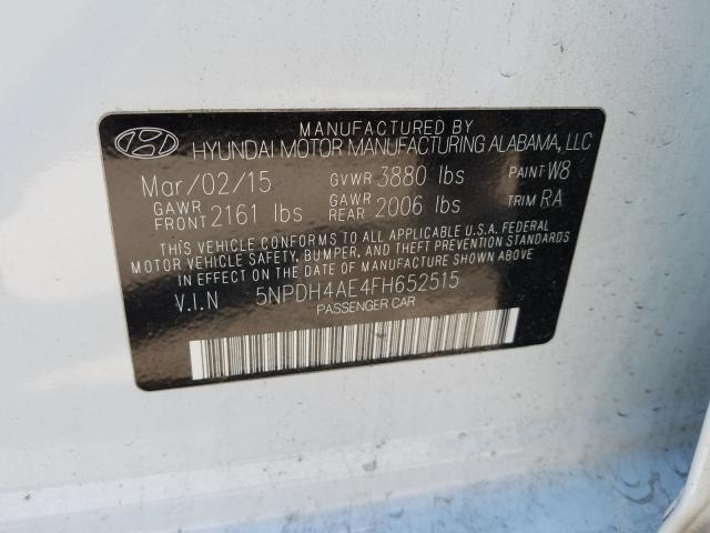 Photo 9 VIN: 5NPDH4AE4FH652515 - HYUNDAI ELANTRA SE 