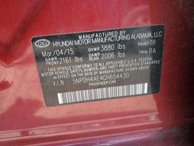 Photo 11 VIN: 5NPDH4AE4GH654430 - HYUNDAI ELANTRA 