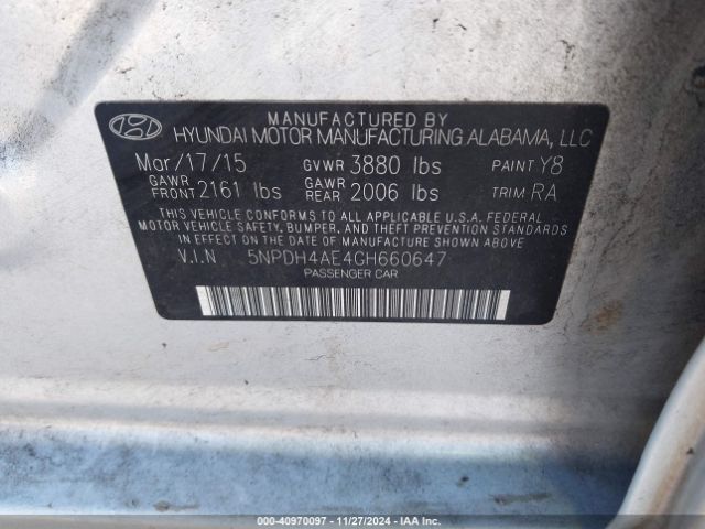 Photo 8 VIN: 5NPDH4AE4GH660647 - HYUNDAI ELANTRA 