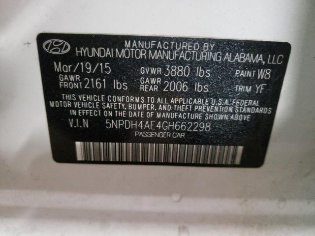 Photo 9 VIN: 5NPDH4AE4GH662298 - HYUNDAI ELANTRA SE 