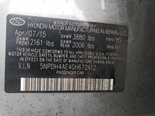 Photo 11 VIN: 5NPDH4AE4GH672412 - HYUNDAI ELANTRA SE 